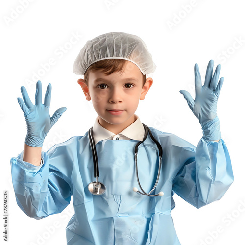 boy doctor in gloves photo