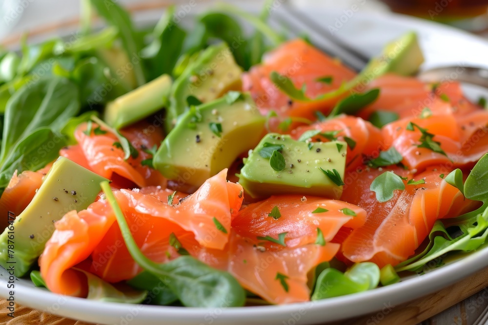 Salmon and avocado salad Salmon and avocado salad