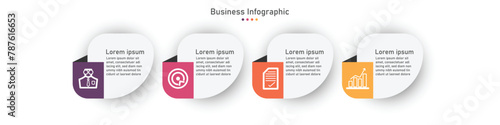 Infographic template for business information presentation Report plan 4 topics