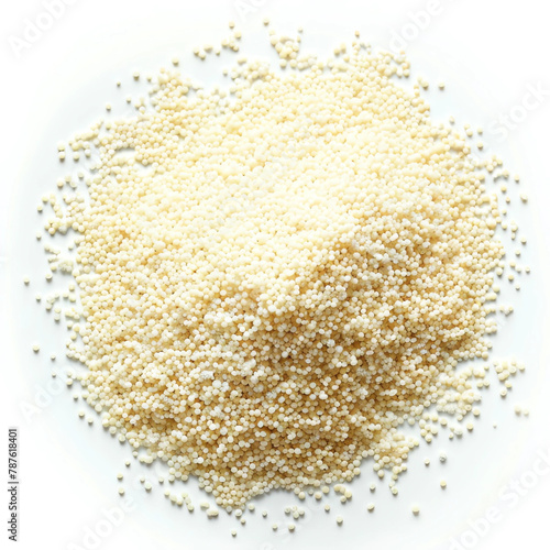 uncooked porridge on white background photo