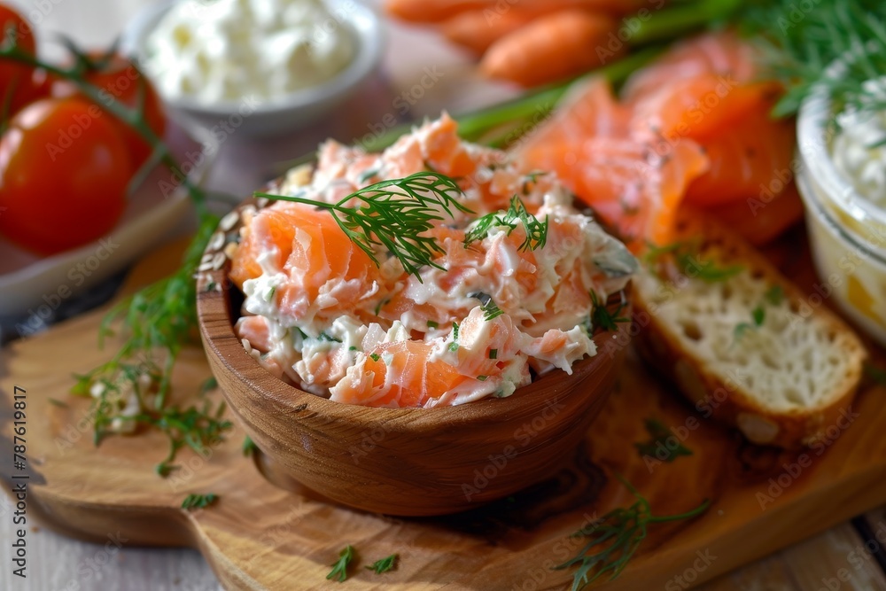 Spread made with salmon and cream cheese Spread made with salmon and cream cheese