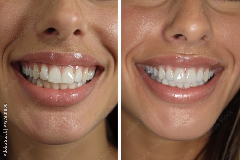 Before after dental treatment with new smile