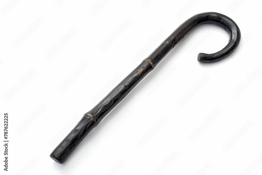 Black cane on white background Black cane on white background
