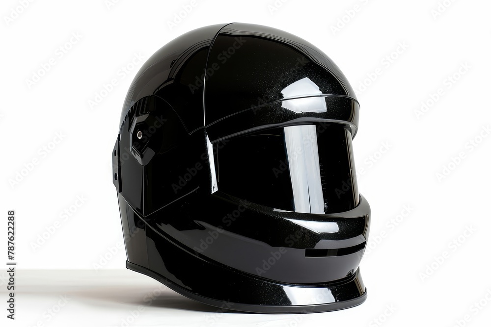 Black welding helmet on white background Black welding helmet on white background