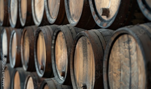 Casks of wine at the German winery