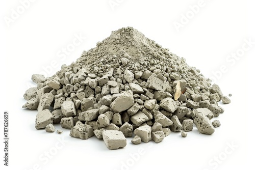 Cement pile isolated on white background photo