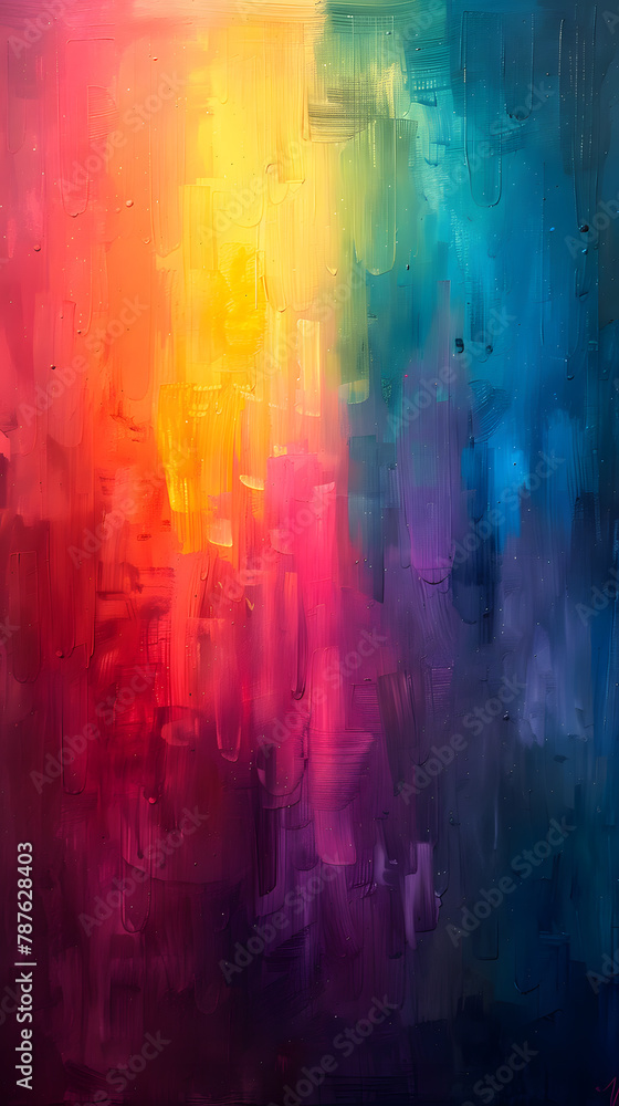 Vibrant rainbow hues on dark canvas create visual art