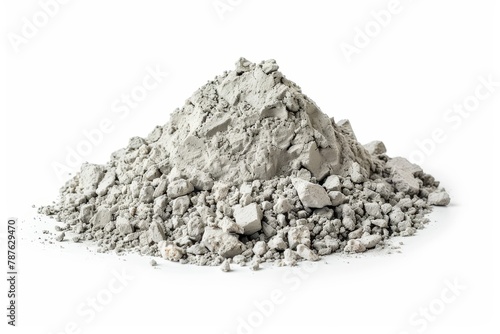 Dry cement pile on white background