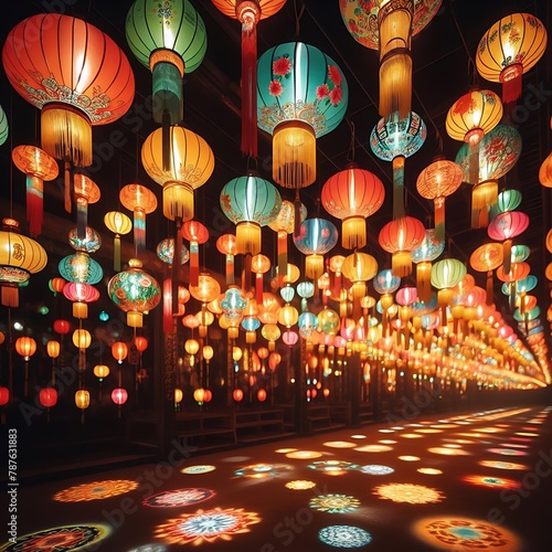 lanterns in the night