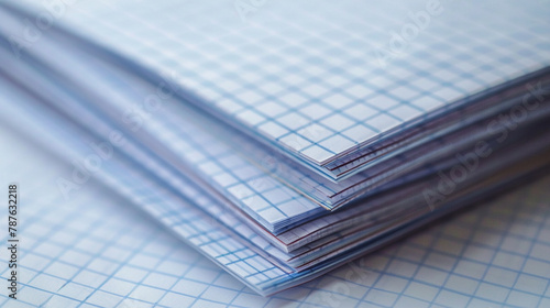 A stack of graph paper with precise lines and grids.