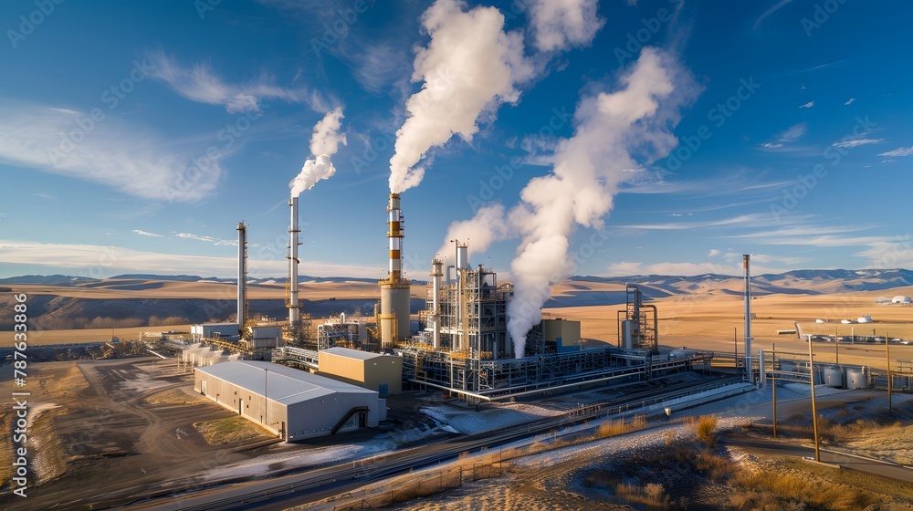 A carbon capture and storage CCS facility capturing CO2 emissions from industrial processes and power plants utilizing advanced capture technologies and geological storage solutions to