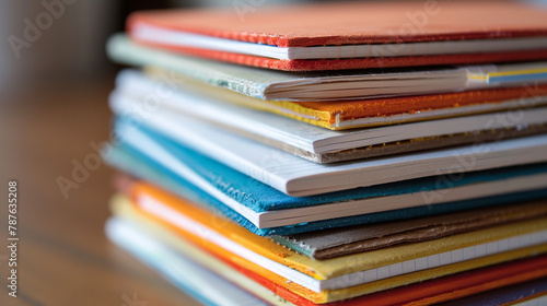 A stack of softcover pocket notebooks with colorful covers, perfect for on-the-go note-taking.
