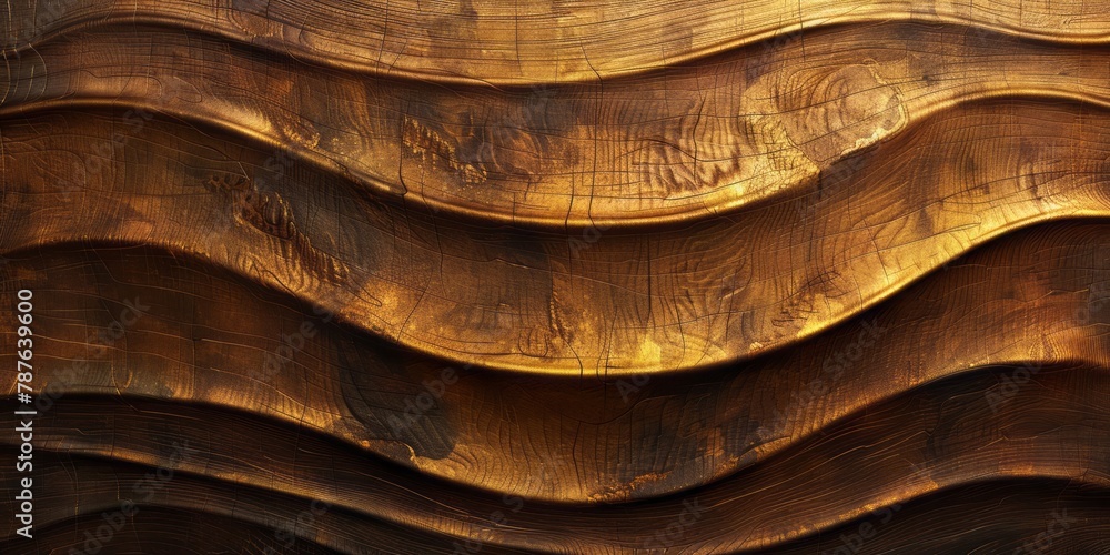 An old wooden plate with smooth, rustic surface textures in a style that merges golden light, chiaroscuro woodcuts, leather/hide, undulating lines, textural minimalism, and light bronze and elements. An old wooden plate with smooth, rustic surface textures in a style that merges golden light, chiaroscuro woodcuts, leather/hide, undulating lines, textural minimalism, and light bronze and elements.
