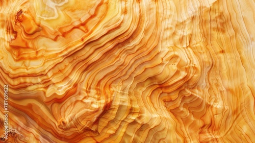A close up of a wooden surface with various patterns in a style that merges light orange tones, high resolution, linear simplicity, and highly polished surfaces.