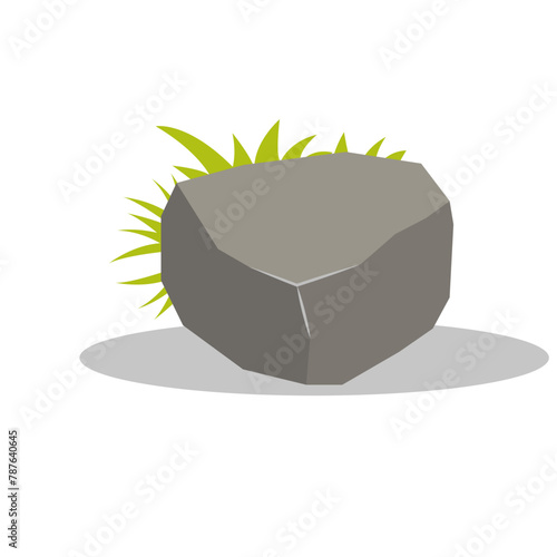 Rock With Grass Element photo