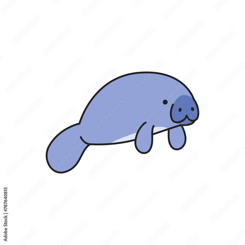 cute cartoon manatee vector illustration cute cartoon manatee vector illustration