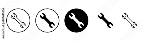 wrench icon vector isolated on white background. Wrench vector icon. Spanner symbol photo