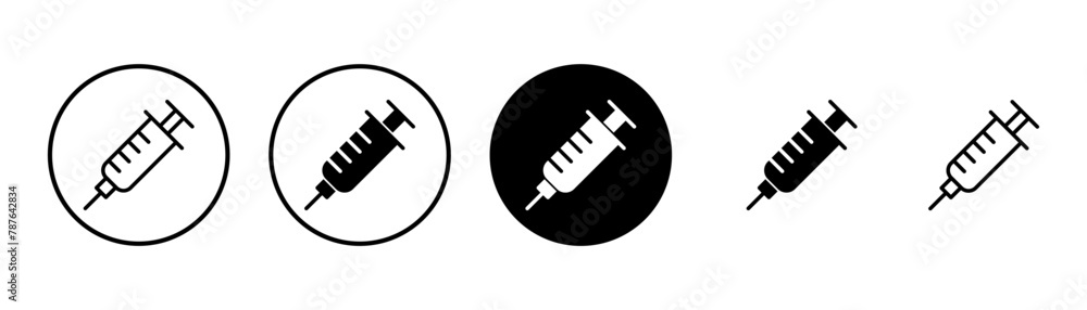 Syringe icon vector isolated on white background. injection icon