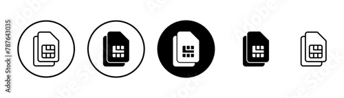 Sim card icon vector isolated on white background. Mobile slot icon. Mobile cellular phone sim card chip.