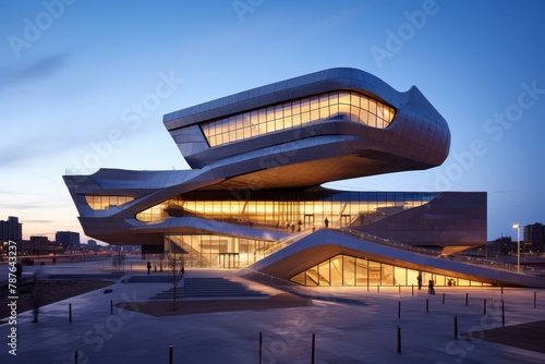 A Unique Perspective of the Topographic Layered Science Center, Showcasing Innovative Architecture and Geographical Design Elements