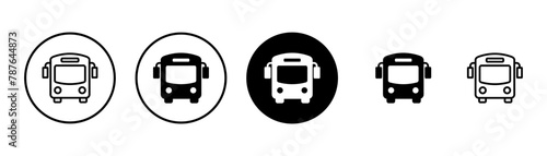 Bus Icon vector isolated on white background. Black bus vector icon