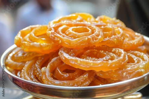 Large Indian Jaleba from Delhi or Indore dipped in sweet syrup fried in ghee