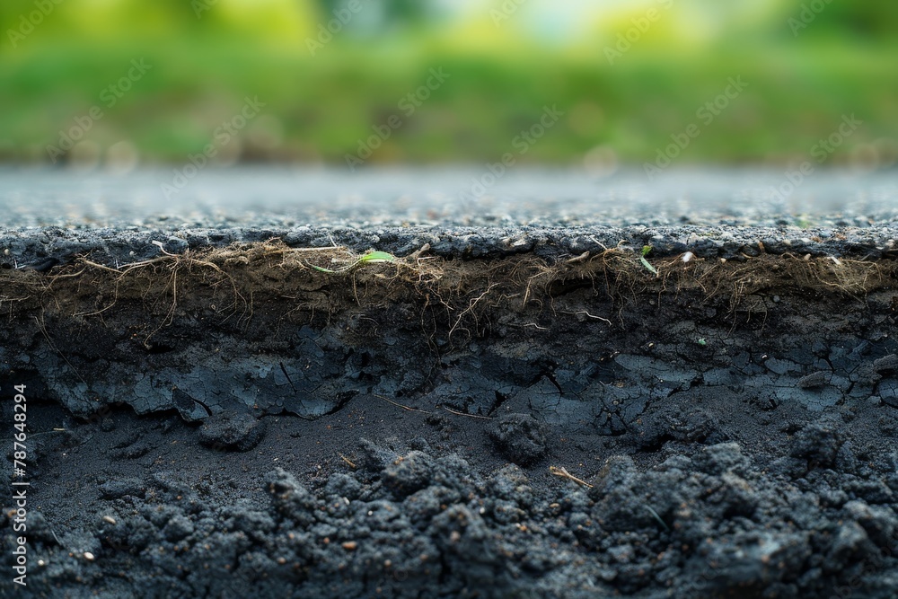 Layer of soil under the asphalt