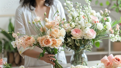 Floral Arrangement Tutorial Create a stepbystep tutorial on how to arrange a beautiful bouquet Include tips on selecting flowers, arranging them harmoniously, and caring for the bouquet to ensure long photo