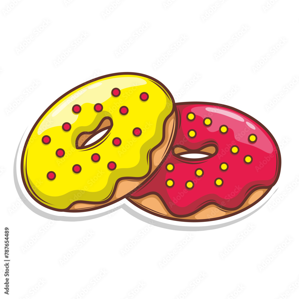 Delicious donut vector hand draw illustration Delicious donut vector hand draw illustration