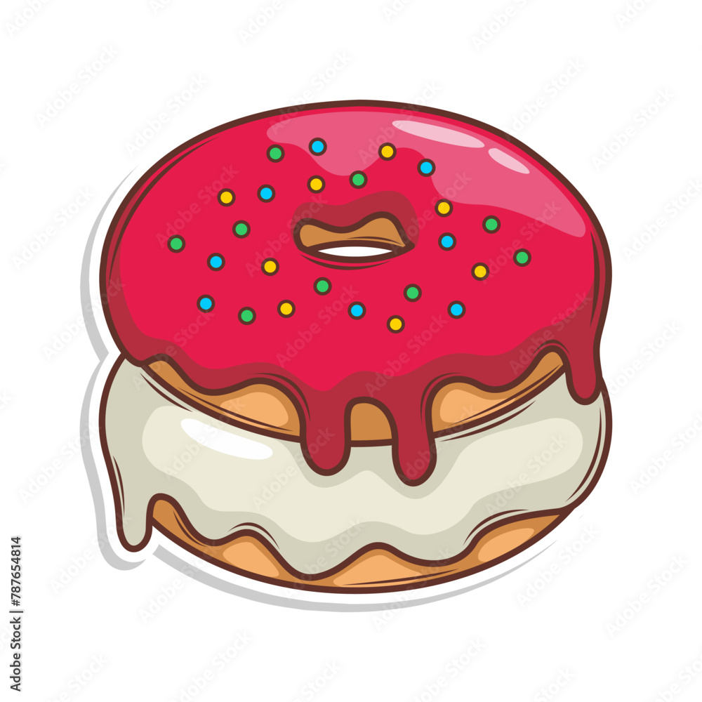 Delicious donut vector hand draw illustration Delicious donut vector hand draw illustration