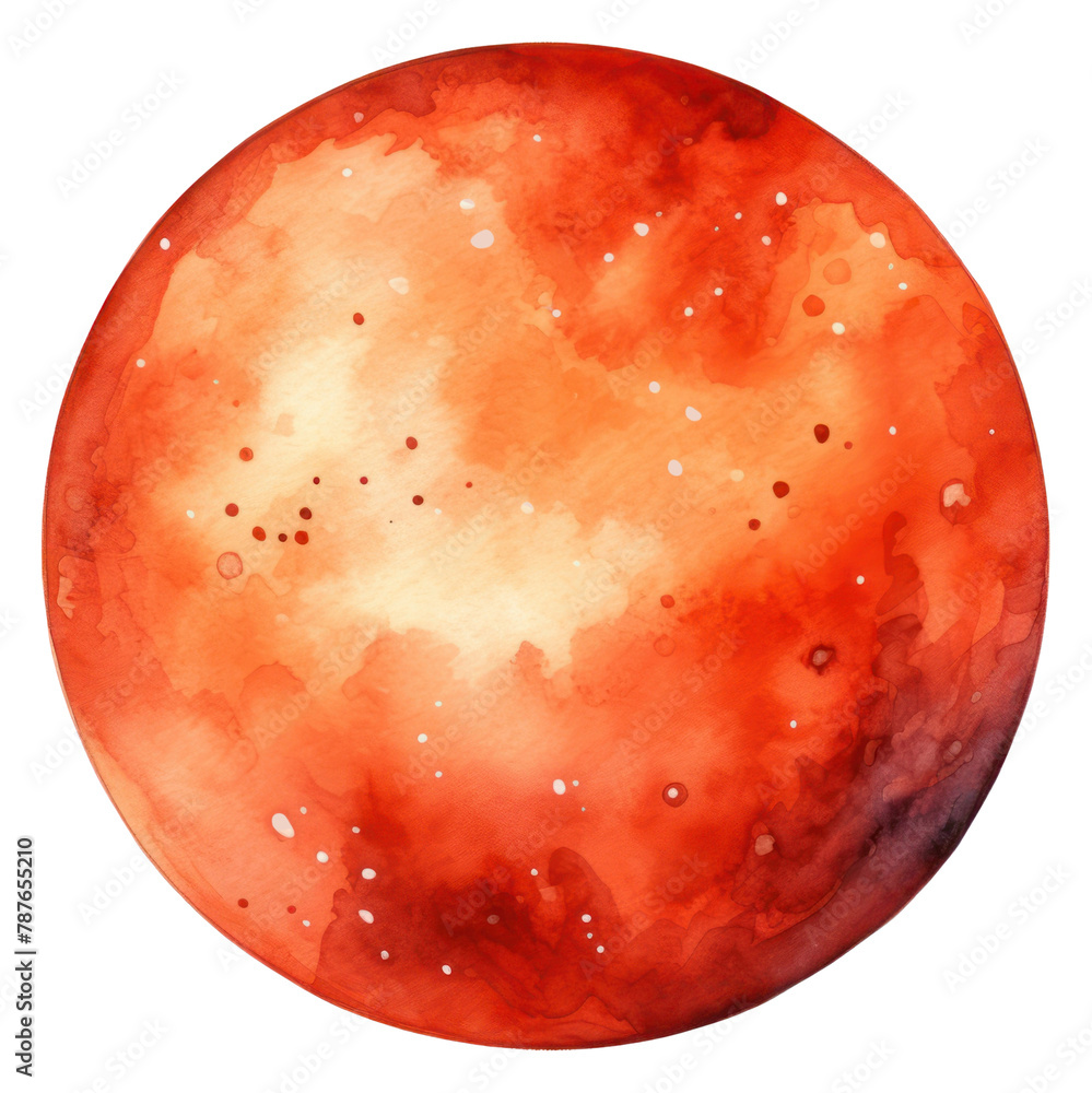 Obraz premium PNG Mars in Watercolor style astronomy sphere space.