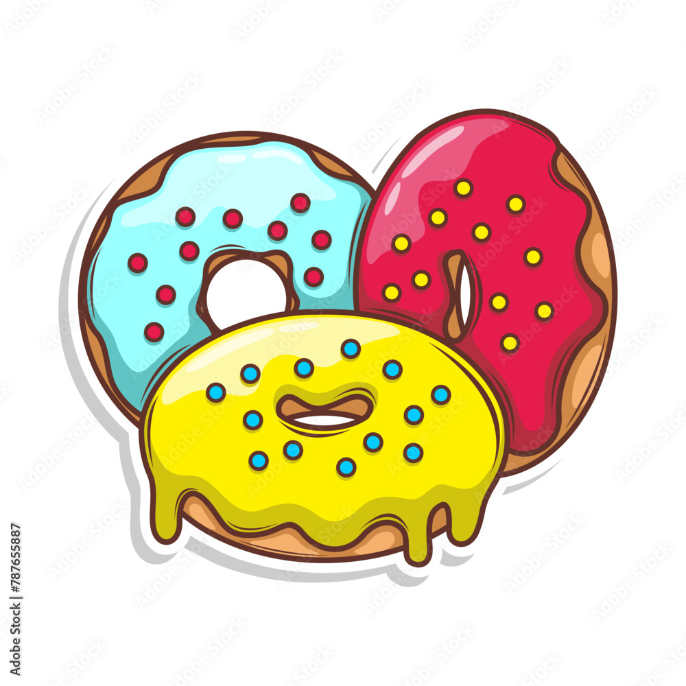 Delicious donut vector hand draw illustration Delicious donut vector hand draw illustration