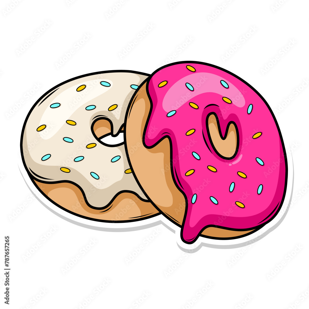 Delicious donut vector hand draw illustration Delicious donut vector hand draw illustration