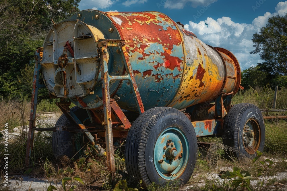 Aged cement mixer