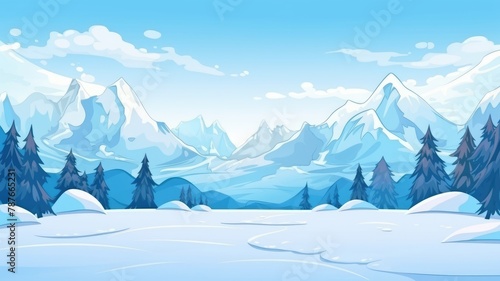 Serene Winter Landscape Illustration