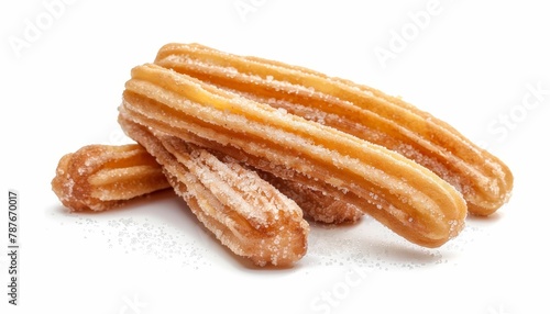 Close up of churros a traditional Mexican food isolated on white