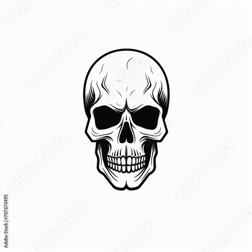 Skull of rabbit broken skull logo flower skull with beard logo modern elongated cranium drawing with hand horse skull human skull bones receiving hand drawing skull logo black and white