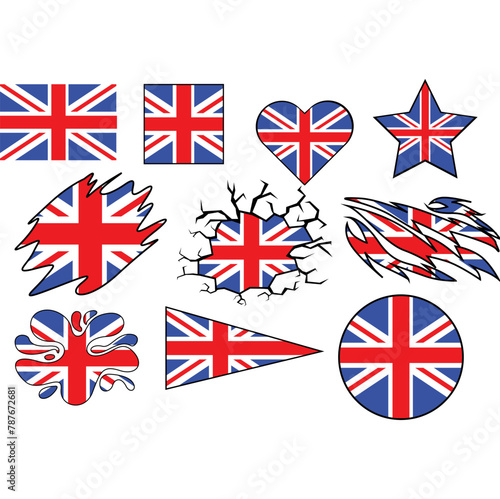 Set Of United Kingdom Flag Bundle