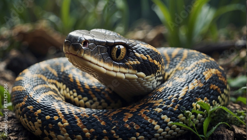 python snake in the jungle 