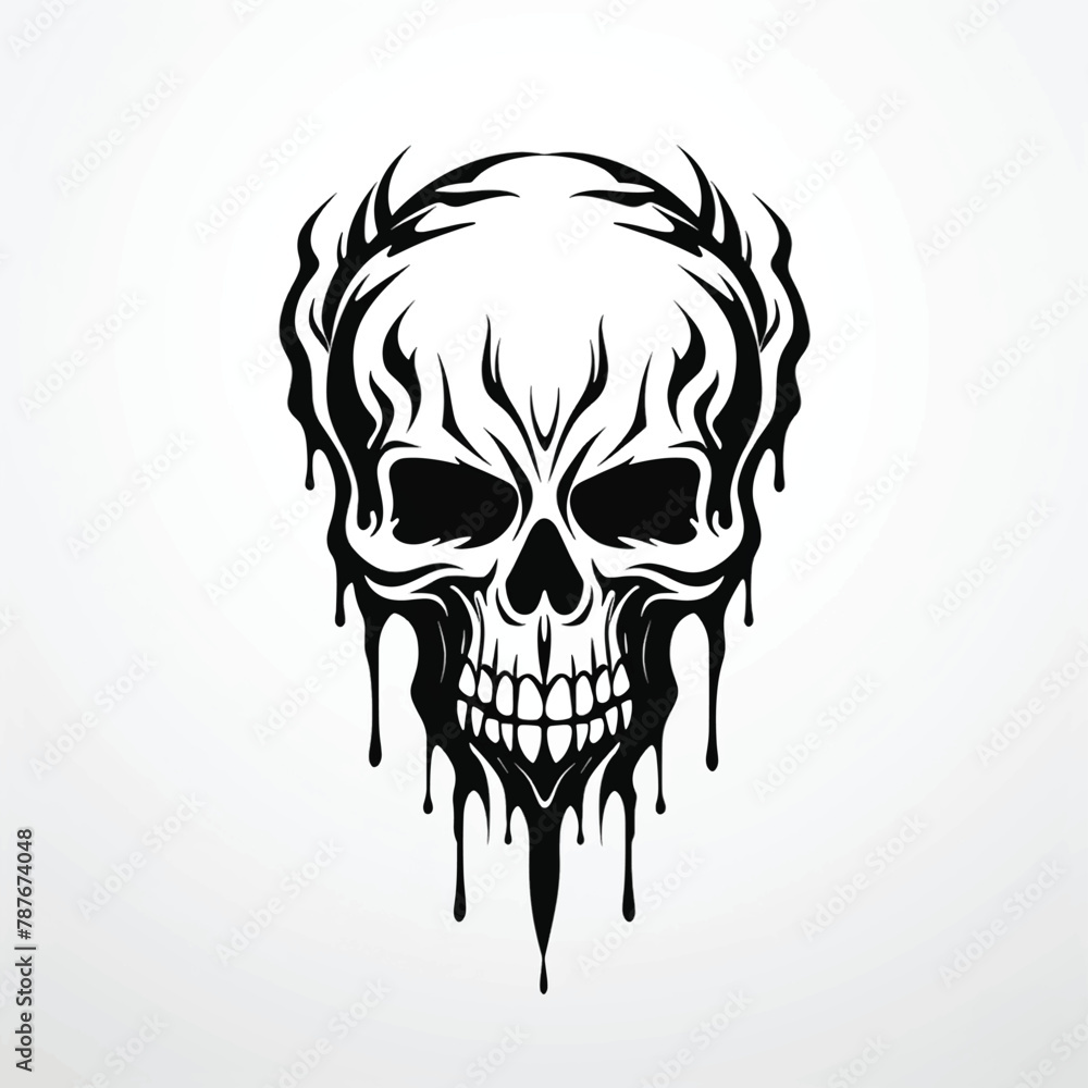 Fototapeta premium Cat skull logo illustrator skull gang logo bulldog skull hand drawn love javelina skull real brain in skull monster hand drawing skeleton hand drawn mandala hand drawing to digital