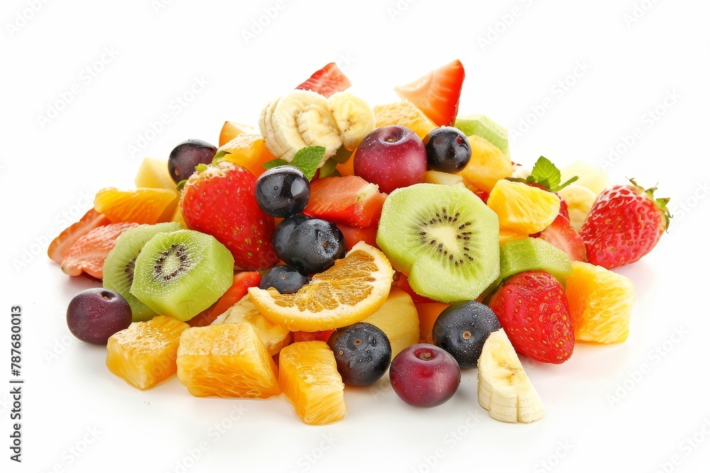 Fruit salad on white background Fruit salad on white background