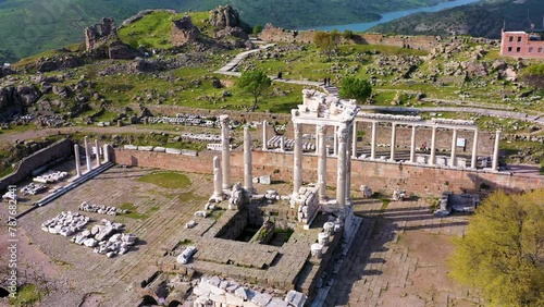 Pergamon Ancient City drone view photo