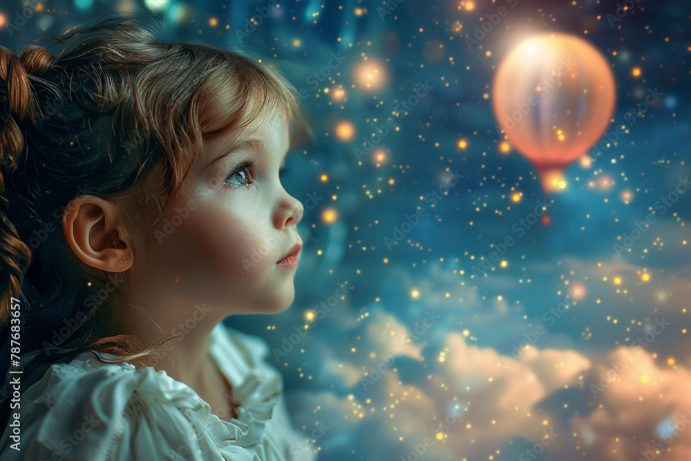 Conceptual image of children's dreams and fantasies