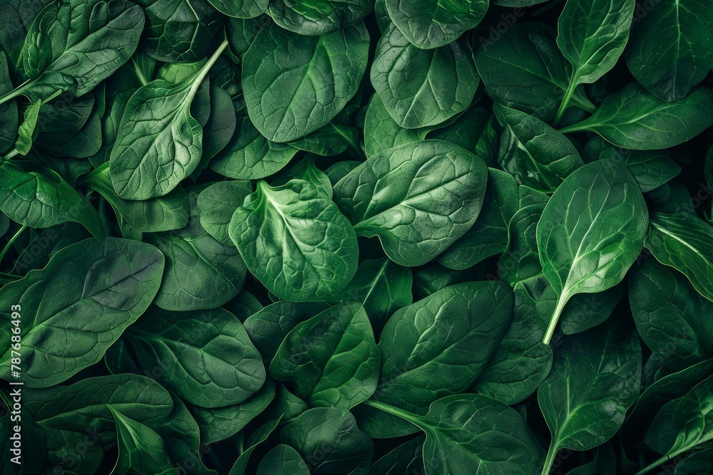 Top view of spinach with full background image