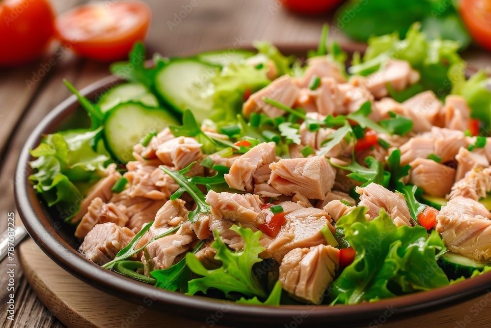 Tuna chunks with salad Tuna chunks with salad