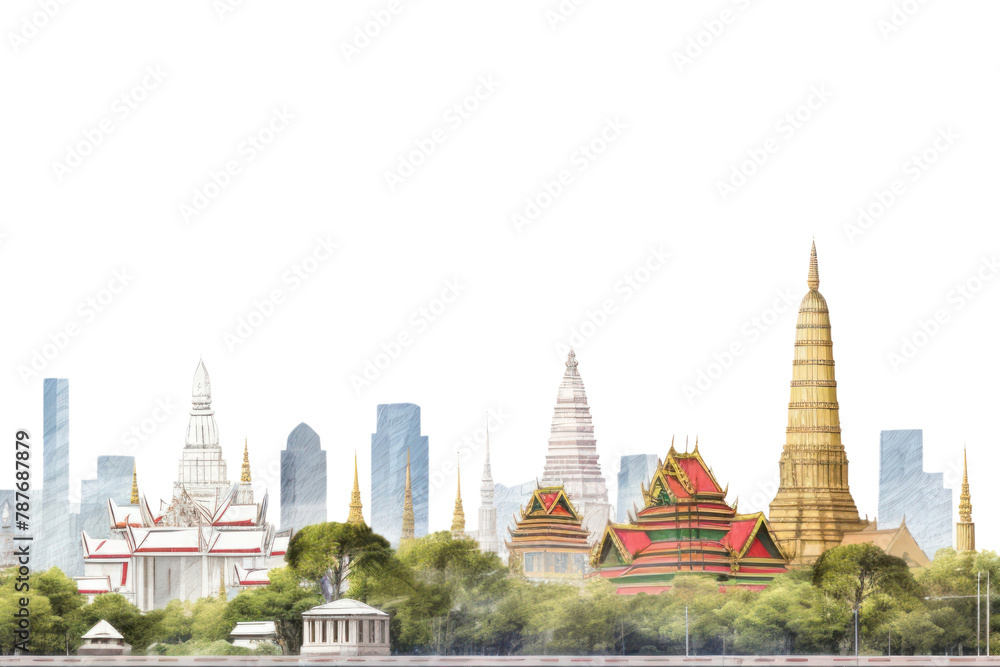 Naklejka premium PNG City architecture landscape building