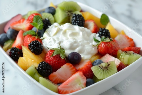 Yogurt dressed fruit salad