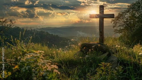 christian cross in nature photo