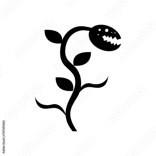 carnivorous plant icon, vector flat trendy style illustration on white background..eps