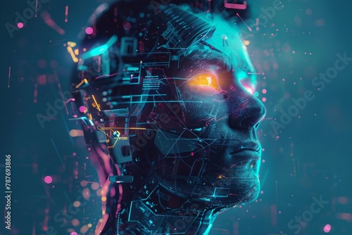 A cybernetic revolution, with humans augmenting their bodies with cybernetic implants, enhancing their abilities and transcending the limits of humanity